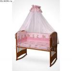 Комплект в кроватку Плитекс Е7-02.3 ЕВА (ослики, розовый)